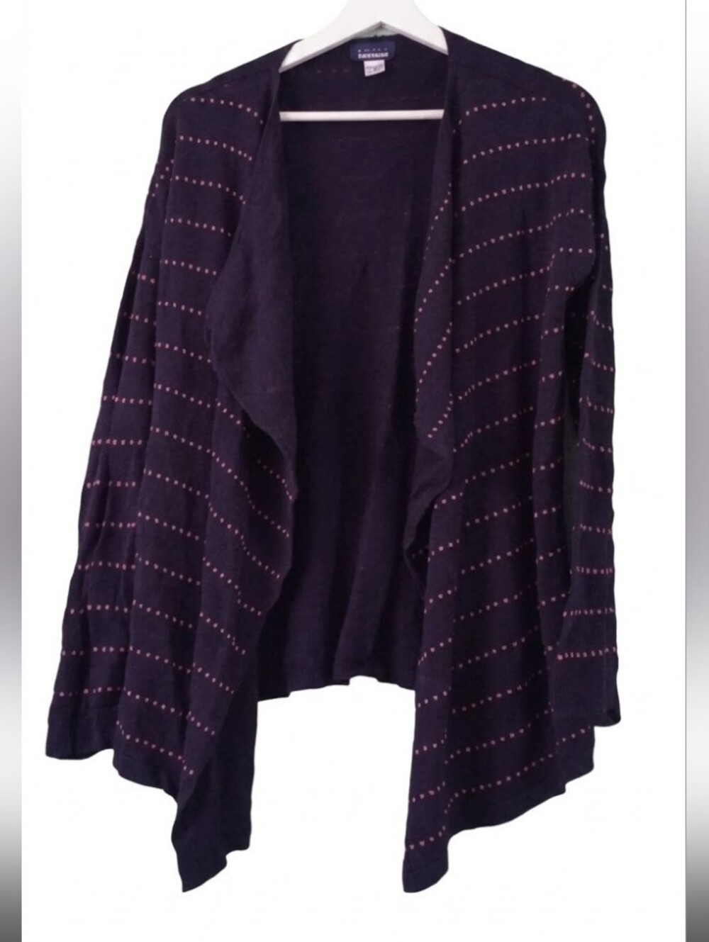 Basic Editions Women's Blue Open Front Cardigan Sweater Size Medium Cotton/Rayon